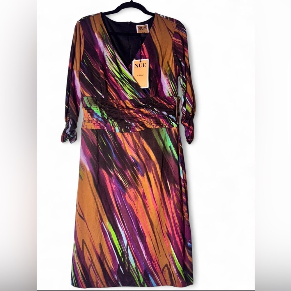 NWT Nue by Shani Vibrant Long Sleeve Dress